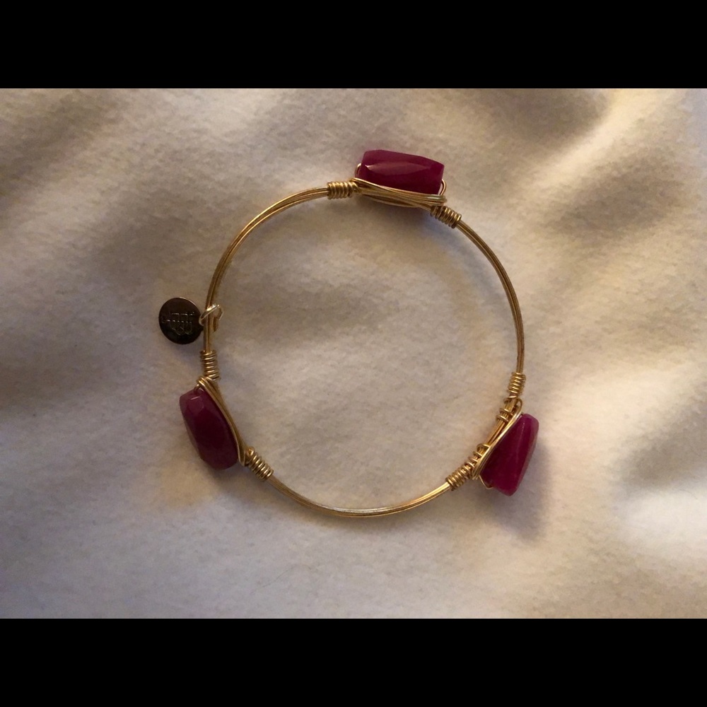 Gold and purple bangle bracelet